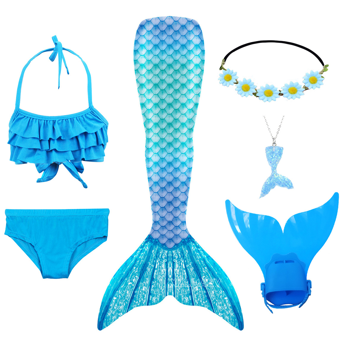 Flippers Swimming - Girls Swimming Mermaid Tail Girl Ariel