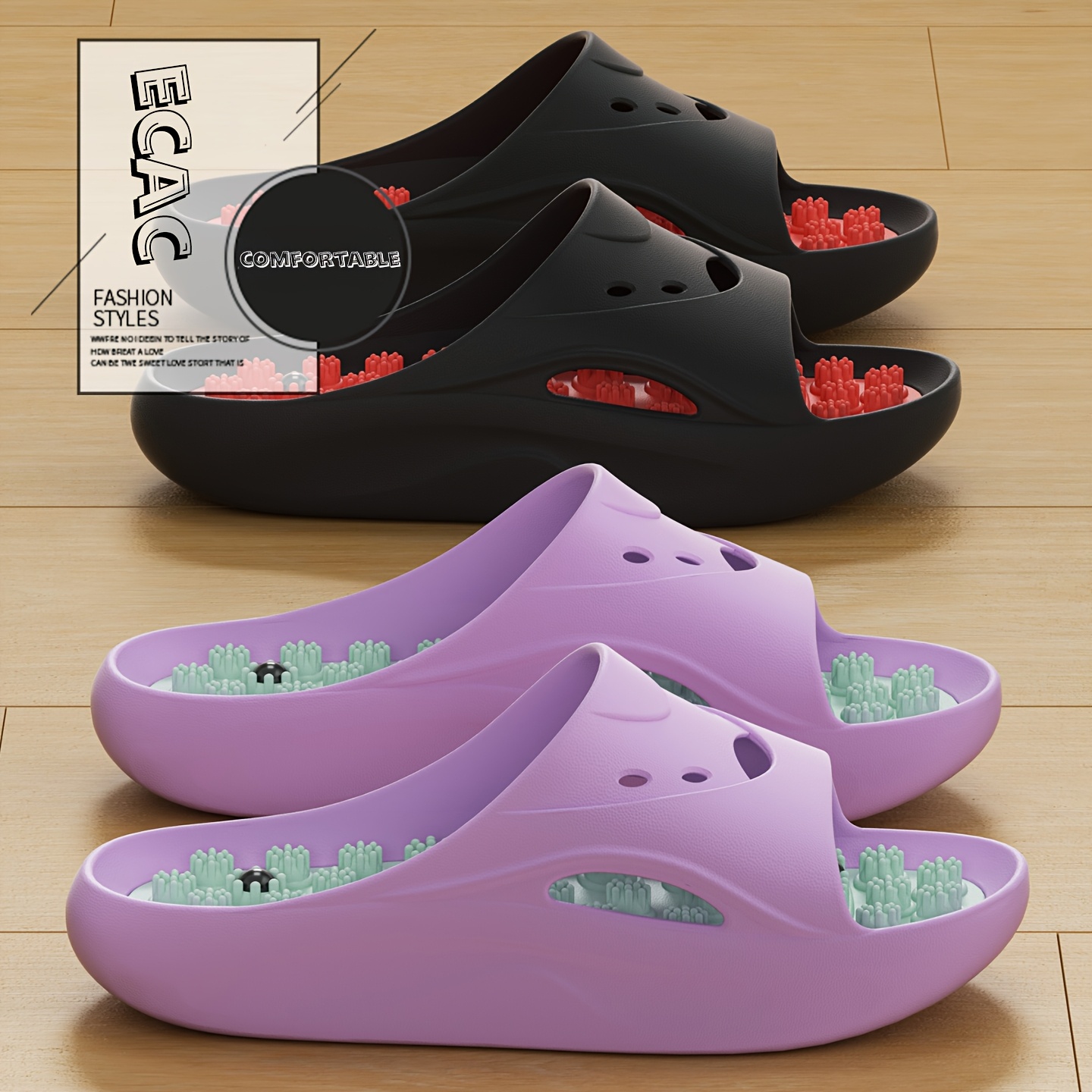 Women Men EVA Massage Slippers - đánh giá và giá Water Shoes