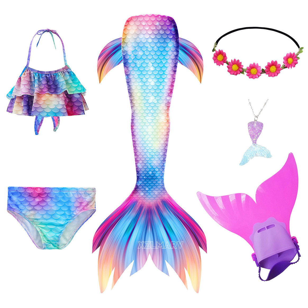 Girls Swimming Mermaid Tail Gi - đánh giá và giá Flippers Swimming