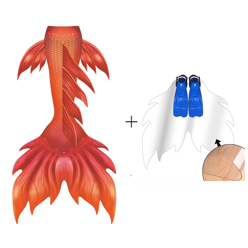 Orange Woman Mermaid Tail Skin - đánh giá và giá Swim Fins